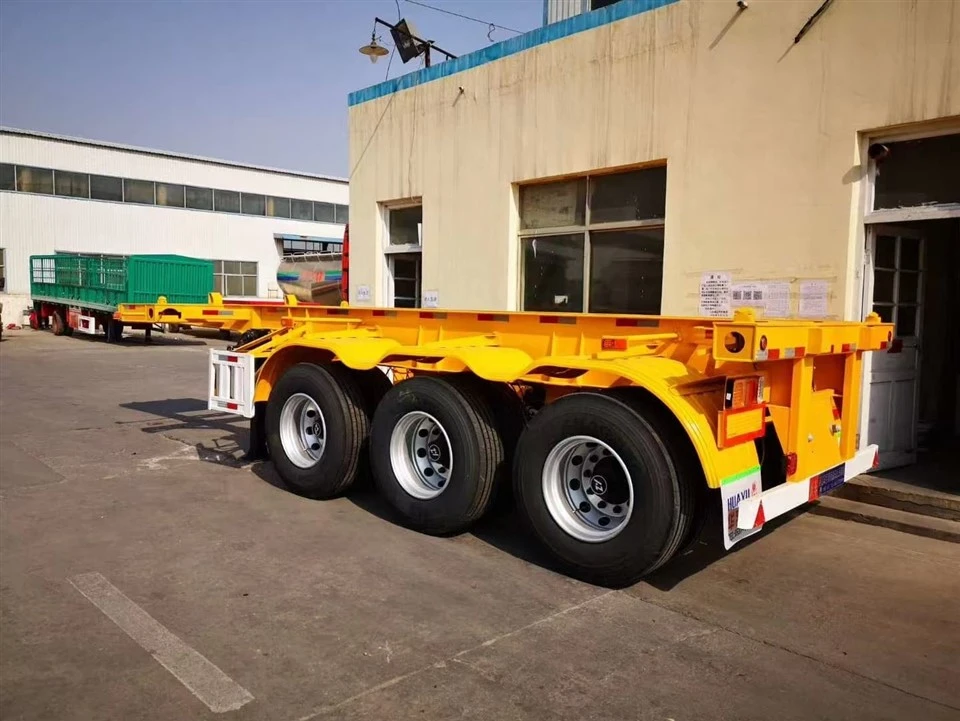 3 Axles 60 Ton Skeletal Shipping Container Chassis Skeleton Semi Trailer